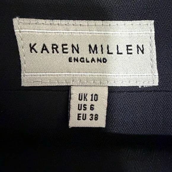 Karen Millen Black Pencil Skirt Wool Sz 6 Office Siren Corporate Chic Classic - Picture 6 of 9